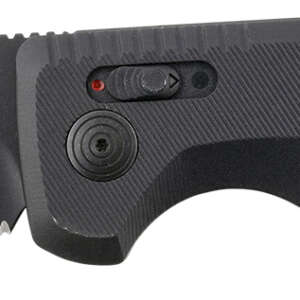 S.O.G SOG15380457 SOG-TAC Auto 3.43" Folding Tanto Part Serrated Black TiNi Cryo D2 Steel Blade Black Micro-Textured Anodized Aluminum Handle Includes Pocket Clip