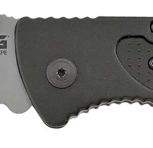 S.O.G SOG-FF24-CP Escape  3.40" Folding Clip Point Part Serrated Bead Blasted 9Cr18MoV SS Blade Black Anodized Aluminum Handle Includes Belt Clip