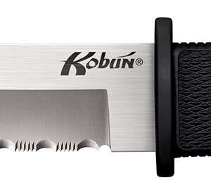 Cold Steel CS17TS Kobun  5.50" Fixed Tanto Serrated AUS-8A SS Blade/Black Checkered Kray-Ex Handle Includes Sheath