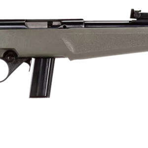 Rossi  RB22  Compact 22 LR 10+1, 16" Matte Black Button Rifled Free Floating Steel Barrel, Matte Black Stainless Steel Receiver, OD Green Monte Carlo Stock, Right Hand