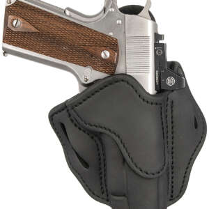 1791 Gunleather ORBH1SSBLR BH1 Optic Ready OWB Stealth Black Leather Belt Slide Fits 4-5" 1911 Right Hand