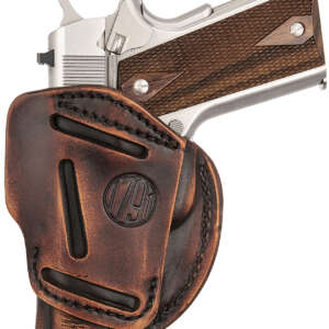 1791 Gunleather 3WH1VTGA 3-Way  IWB/OWB Size 01 Vintage Leather Belt Loop Fits 1911 3-4" Ambidextrous Hand