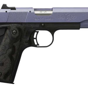 Browning 051893490 1911 Black Label Full Size Frame 22 LR 10+1, 4.25" Matte Stainless Steel Barrel, Crushed Orchid Cerakote Serrated Slide, Matte Black Polymer Frame w/Beavertail