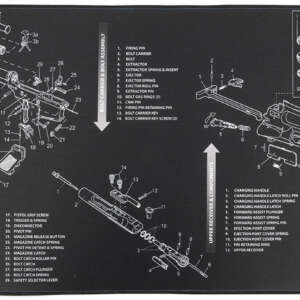 TekMat TEKR44AR10 AR-10 Cleaning Mat Black/White Rubber 15"x44" AR-10 Parts Diagram