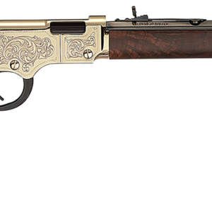 Henry H004VD4 Golden Boy Deluxe 4th Edition 17 HMR 12+1 20" Blued Octagon Barrel, Engraved Brasslite Rec, American Walnut Stock, Ad. Buckhorn Sights
