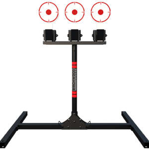 Birchwood Casey 3TPR 3 Spring Loaded Self Resting Targets Plate Rack Black/Red AR500 Steel 0.37" Thick Standing