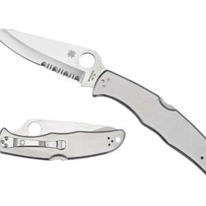 Spyderco C10PS Endura 4  3.85" Folding Plain Satin VG-10 SS Blade/Satin Stainless Steel Handle Includes Pocket Clip