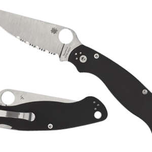 Spyderco C36GP2 Military 2  4" Folding Plain Stonewashed CPM S30V SS Blade/Black Textured G10 Handle Includes Pocket Clip