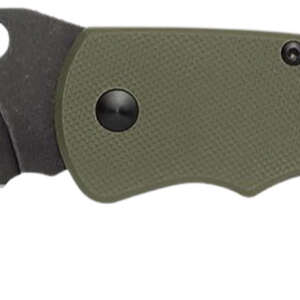 Browning 3220506B Hidden Hollow  EDC Large 3" Folding Drop Point Plain Black Oxide Stonewashed D2 Steel Blade, OD Green G10 Handle