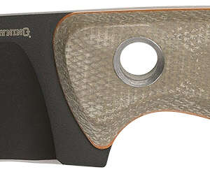 Browning 3220508B Desolation  Small 3.75" Fixed Modified Drop Point Plain Black Powder Coated 440C SS Blade, Tan Micarta Laminate Handle