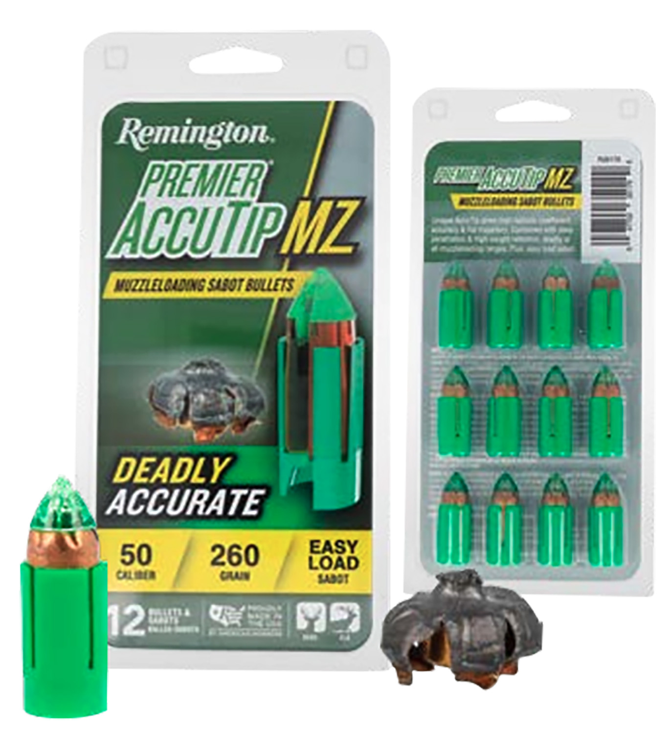 Remington Ammunition R20179 Premier AccuTip 50Cal 260gr Sabot Slug 12 Per Box/12 Case