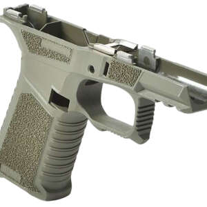 Sct Manufacturing 0225020100IB Sub Compact  Compatible w/ Glock 43X/48 OD Green Polymer Frame Aggressive Texture Grip Includes Locking Block