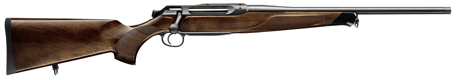 Sauer 80117098 505 Lux Full Size 7mm Rem Mag 2+1 24" Matte Blued Threaded Barrel, Matte Blued Saddle Mount Steel Receiver, Grade 5 Wood Fixed Stock