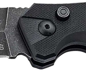 Boker 01BO796 Intention II  3.35" Folding Dagger Plain D2 Steel Blade Black G10 Handle
