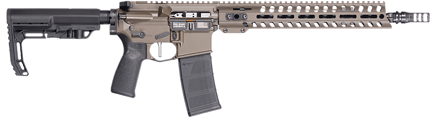 Patriot Ordnance Factory 02050 Minuteman 300 Blackout 30+1 13.75" Black Nitride Barrel/ Patriot Brown Cerakote Aluminum Receiver Picatinny Rail