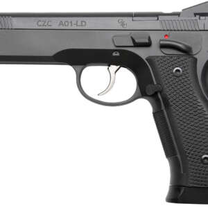 Cz Custom Shop 96336 A01-LD  9mm Luger 19+1 5" Match Grade Bull Barrel, Black Optic Cut/Serrated Steel Slide, Black Polycoat Steel Frame w/Beavertail, Black G10 Grip, Long Dustcover