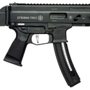 Grand Power 197892004817 TR22 Stribog 22 LR 25+1 10" Black Threaded Barrel, Black Hardcoat Anodize Receiver w/Picatinny Rail, Black SB Tactical Brace, Black Polymer Grip, Ambidextrous