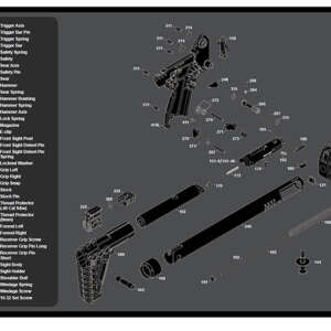 TekMat TEKR36KELSUB2 Kel-Tec SUB2000 Cleaning Mat Black/White Rubber 12"x36" Kel-Tec SUB2000 Parts Diagram