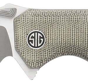 Sig Sauer Knives VA9GT Validus  3.78" Folding Modified Tanto Plain Dark Acid Stonewash/Satin M390 Steel Blade, 4.76" Green Canvas Micarta Handle