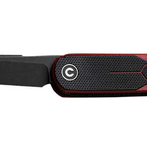 Civivi Knives C23015-1 KwaiQ  2.97" Folding Plain Black Stonewashed Nitro-V Steel Blade, Black/Burgundy Textured G10 Handle