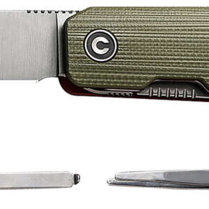 Civivi Knives C21004B-1 Sendy  2.83" Folding Spey Point Plain Satin Nitro-V Steel Blade. Green Textured G10 Handle
