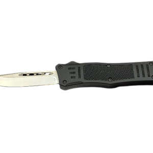 Steel River Knives MT616BULD2DP MT616 Ultralight Mini 2.75" OTF Drop Point Plain Polished D2 Steel Blade, 4.25" Black Aluminum Handle
