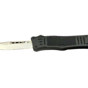 Steel River Knives MT618BULDP MT618 Ultralight 3.25" OTF Drop Point Plain Polished D2 Steel Blade, 4.25" Black Aluminum Handle