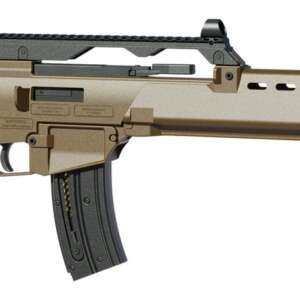 HK 81001321 G36  22 LR 20+1 18.13" Black Barrel w/Flash Suppressor, Flat Dark Earth Receiver w/Picatinny Rail, Flat Dark Earth Folding Synthetic Stock, Polymer Grip
