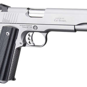 Ed Brown BASESS2A 1911 2nd Amendment 45 ACP 7+1 5" Stainless Steel Barrel, Serrated Slide & Frame, Black Alien G10 Grip, Right Hand