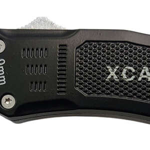 Xcaliber Knife Company  9mm  Small 2.75" OTF Drop Point Black 440C SS Blade, 3.91" Steel Handle