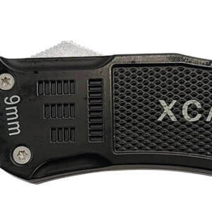 Xcaliber Knife Company  9mm  Large 3.80" OTF Drop Point Black 440C SS Blade, 5.30" Steel Handle