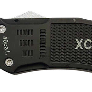 Xcaliber Knife Company  40 Cal  Large 3.80" OTF Tanto Part Serrated Black 440C SS Blade, 5.30" Steel Handle