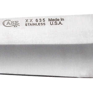 Case 07316 Chef's  8" Fixed Plain Mirror Polished Tru-Sharp SS Blade, Walnut Handle