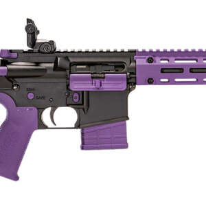 Tippmann Arms A101222 M4-22 LTE 22 LR 25+1 16" Black Parkerized Threaded Barrel, Matte Black Aluminum Receiver w/Picatinny Rail, Purple M-LOK Handguard, Composite Forend, Black Polymer Stock, Purple G