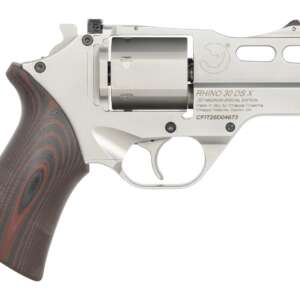 Chiappa Firearms CF340353 Rhino 30SARX *CA Compliant 357 Mag 6 Shot 3" Stainless Steel Barrel & Cylinder, Stainless Alloy Frame, Black/Red G10 Grip