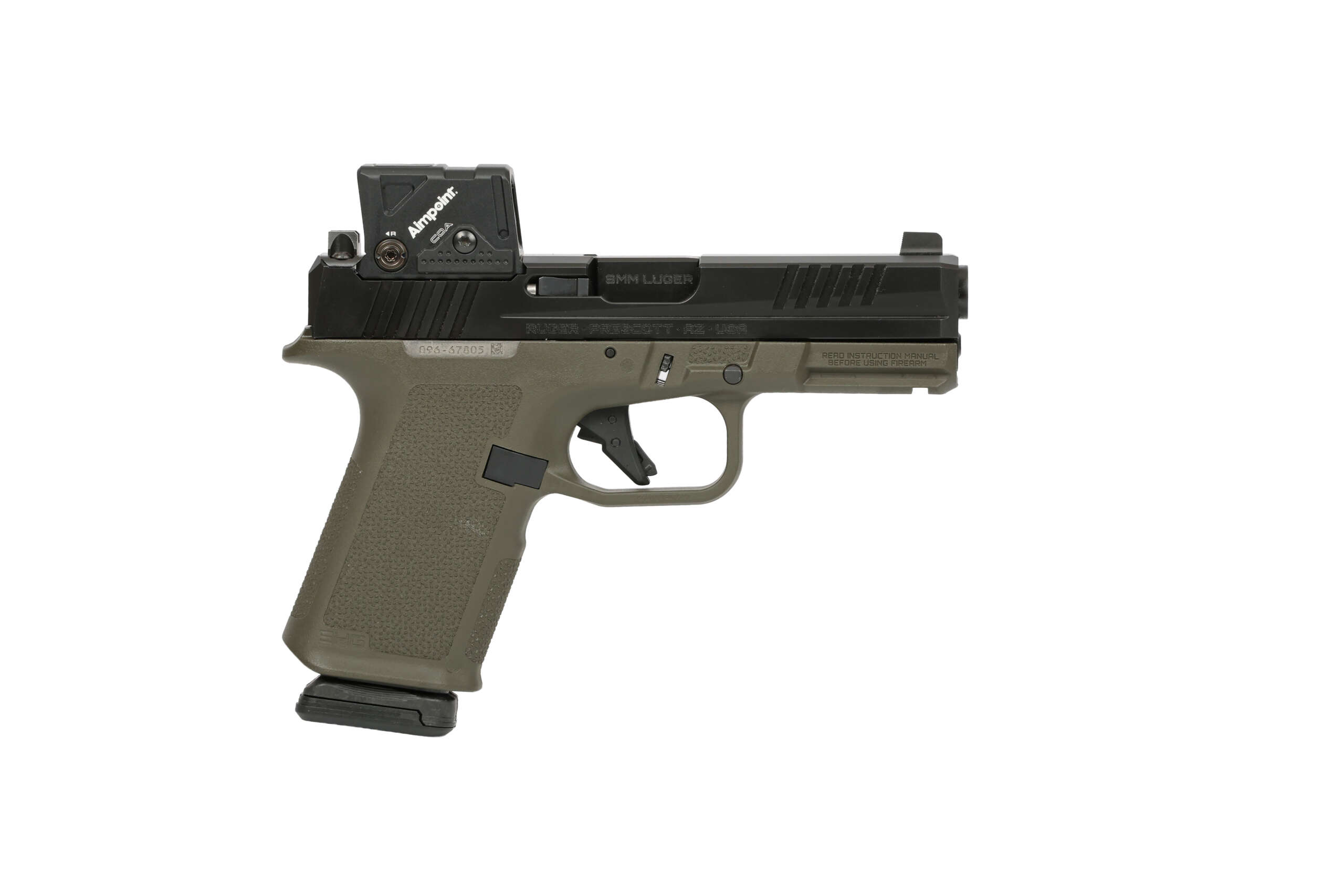 RUGER RXM 9MM BLK/ODG 15+1 4" COA