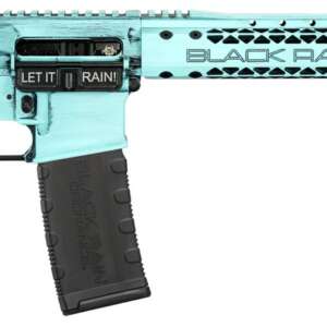 Black Rain Ordnance FUSIONTBB Fission  5.56 NATO 30+1 16" Black Nitride Threaded Barrel, Robin Egg Blue Battleworn Aluminum Receiver w/Picatinny Rail, M-LOK Handguard, MFT Minimalist Black Polymer Sto
