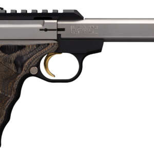 Browning 051531490 Buck Mark Plus 22 LR 10+1 5.50" Slab Side Barrel, Stainless Optic Ready/Serrated Steel Slide, Matte Black Aluminum Frame & Black Laminate UDX Grips