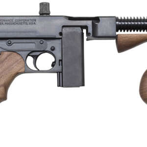 Thompson T110S 1927A-1 Deluxe 45 ACP Caliber with 16.50" Barrel, 10+1 Capacity (Stick), Blued Metal Finish, American Walnut Stock Wood Grip Right Hand