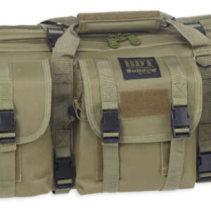Bulldog BDT6037G BDT Tactical Double 37" Green Nylon, 3 Accessory Pockets, Deluxe Padded Backstraps Lockable Zippers, Padded Internal Divider