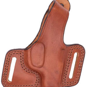 Bianchi 12843 Black Widow  OWB Size 10 Tan Leather Belt Slide Fits Browning Hi-Power Fits Colt Commander Fits Springfield 1911-A1 Right Hand