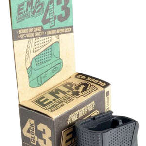 Strike Industries EMPG43B Enhanced Magazine Plate  made of Polymer with Black Finish & Extra Gripping Surface for Glock 43 Magazines (Adds 2rds)