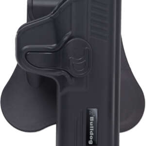 Bulldog RRSWMPS Rapid Release Holster w/Paddle OWB Black Polymer Fits S&W M&P Shield Right Hand