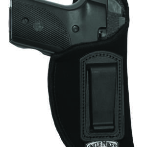 Uncle Mike's 89361 Inside The Pants Holster IWB Size 36 Black Suede Like Belt Clip Fits Sm Frame 5rd Revolver w/Hammer Spur Fits 2" Barrel Right Hand