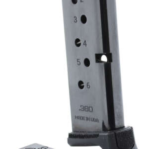 DuraMag 6X38141205RCPD Replacement  Black Detachable 6rd 380 ACP for Ruger LCP/LCP II