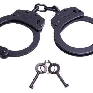 Uzi Accessories UZIHCCB Handcuffs Chain Black Stainless Steel Includes 2 Keys