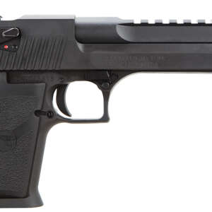 Magnum Research DE44 Desert Eagle Mark XIX 44 Rem Mag Caliber with 6" Picatinny Rail Barrel, 8+1 Capacity, Overall Black Finish Carbon Steel, Beavertail Frame, Serrated Slide & Rubber Grip