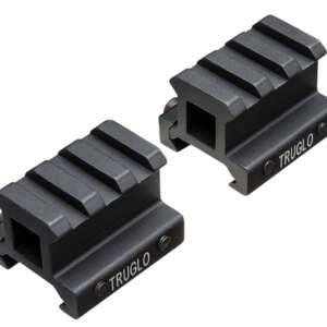 TruGlo TG8982B Picatinny Riser Mount  Matte Black Anodized