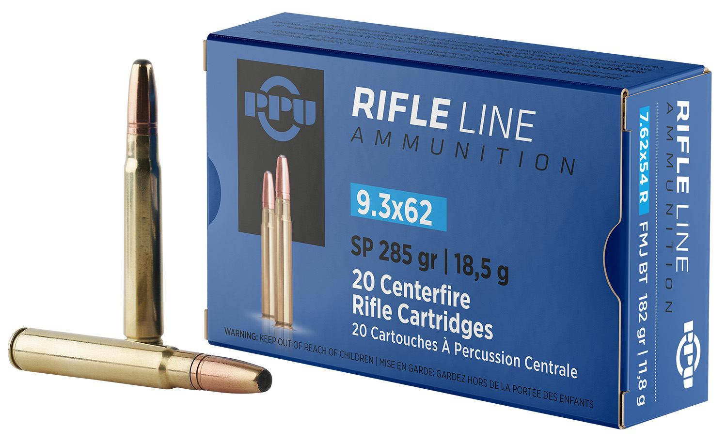 PPU PP9362 Metric Rifle 9.3mmx62Mauser 285gr Soft Point 20 Per Box/10 Case