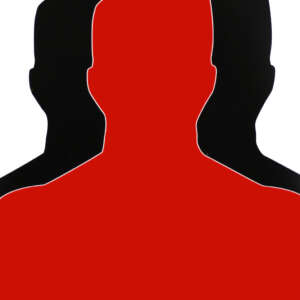 Birchwood Casey 35701 Dirty Bird  Silhouette Tagboard Hanging Pistol 12" x 18" Black/Red White Impact Splatter 100 Per Pkg